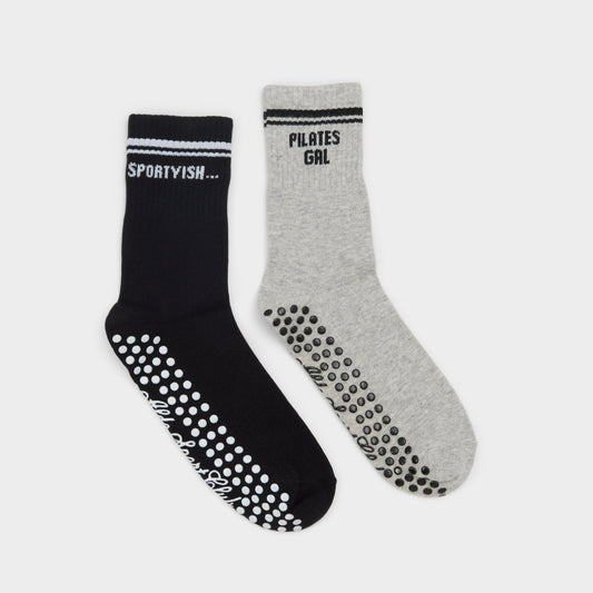 Pilatesclub in Grey - Pilates socks - Grey