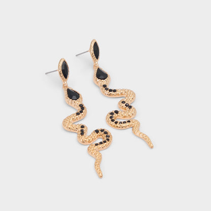 Snakes in Black Gold Multi - Chandelier earrings - Black/gold multi