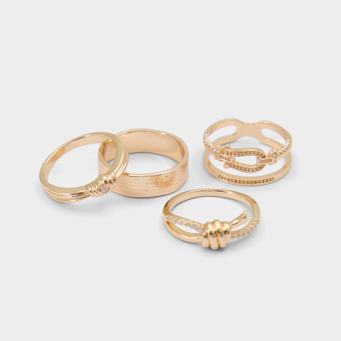 Knotta in Gold Clear Multi - Multi finger rings - Gold/Clear Multi