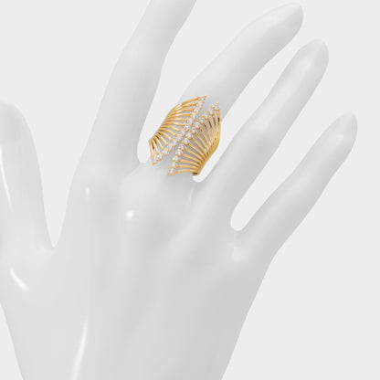 Glimmery in Gold Clear Multi - Stackable rings - Gold/clear multi