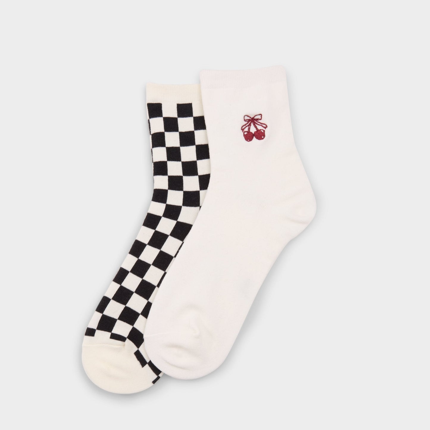 Cherryup in Black White - Socks - Black/white