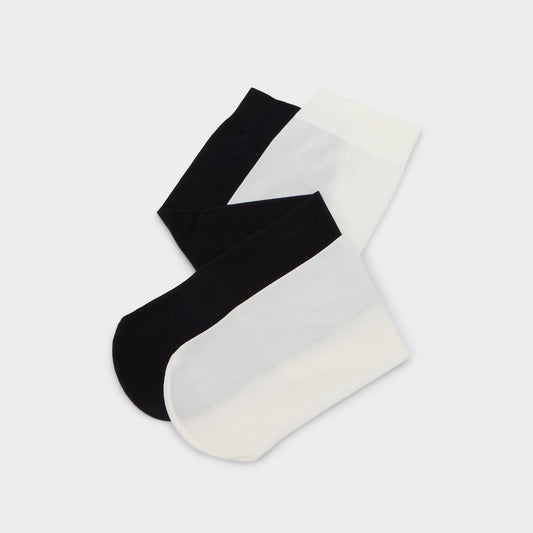 Sleekstep in Black White - Knee high socks - Black/White
