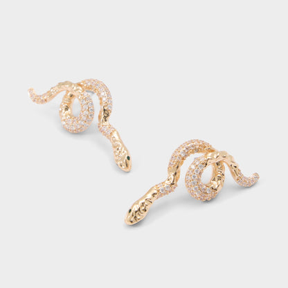 Serpenta in Gold Clear Multi - Chandelier earrings - Gold/clear multi
