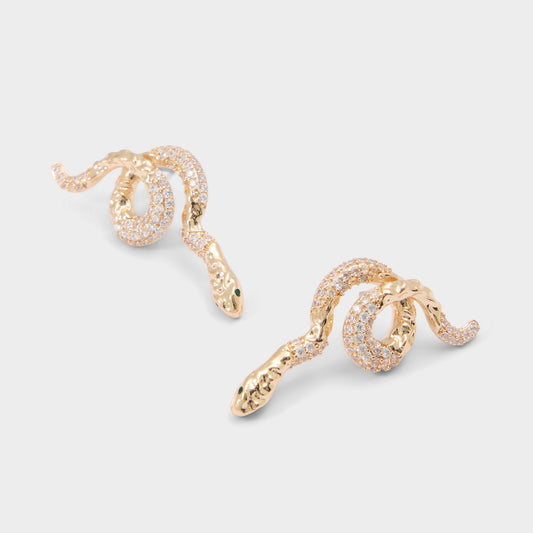 Serpenta in Gold Clear Multi - Chandelier earrings - Gold/clear multi