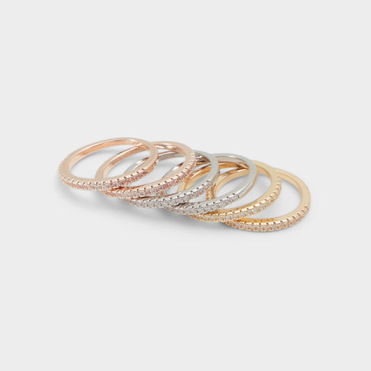 Lamilly Metallic Multi Women's Cubic Zirconia - Multi finger rings - Metallic multi