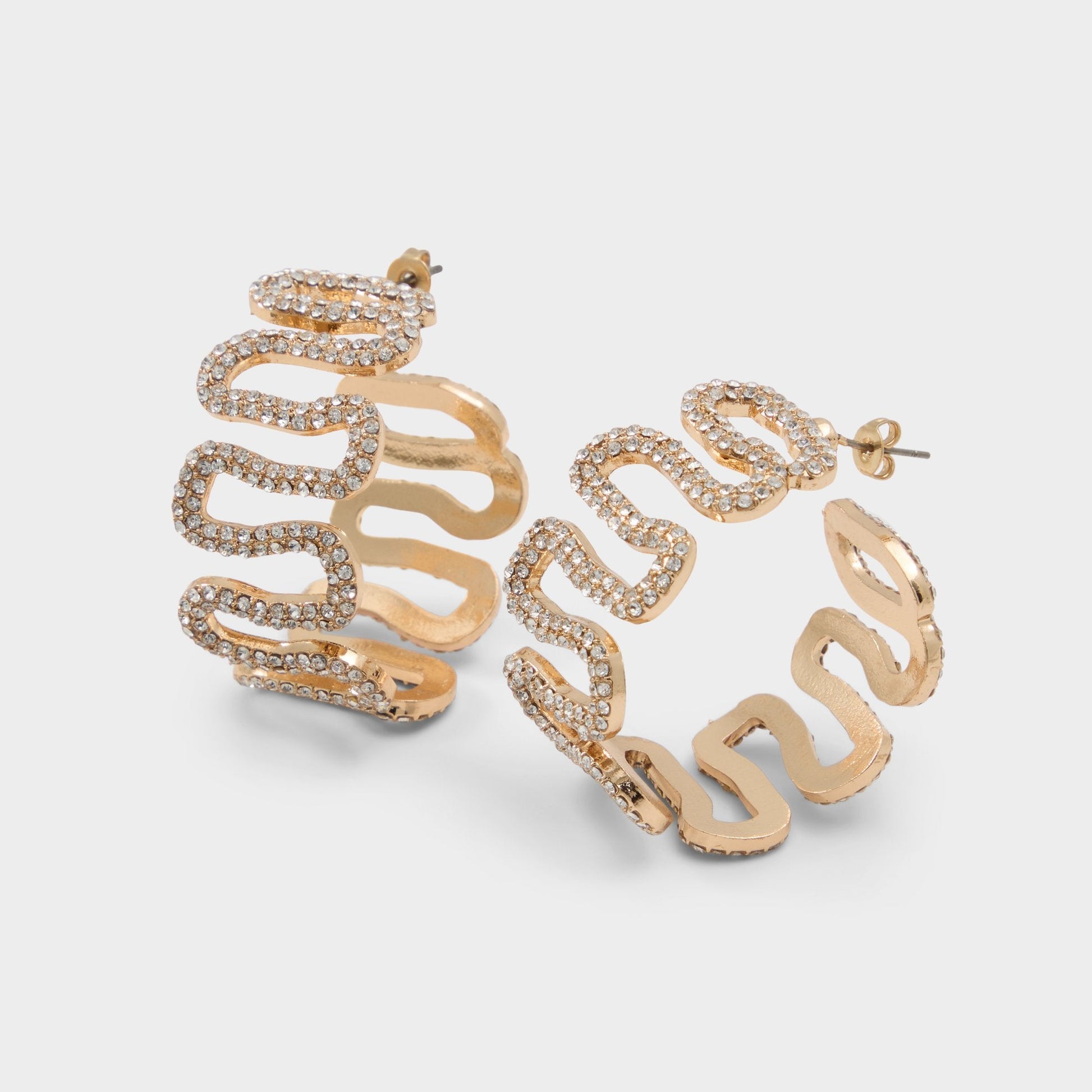 Estele in Gold Clear Multi - Hoop earrings - Gold/Clear Multi