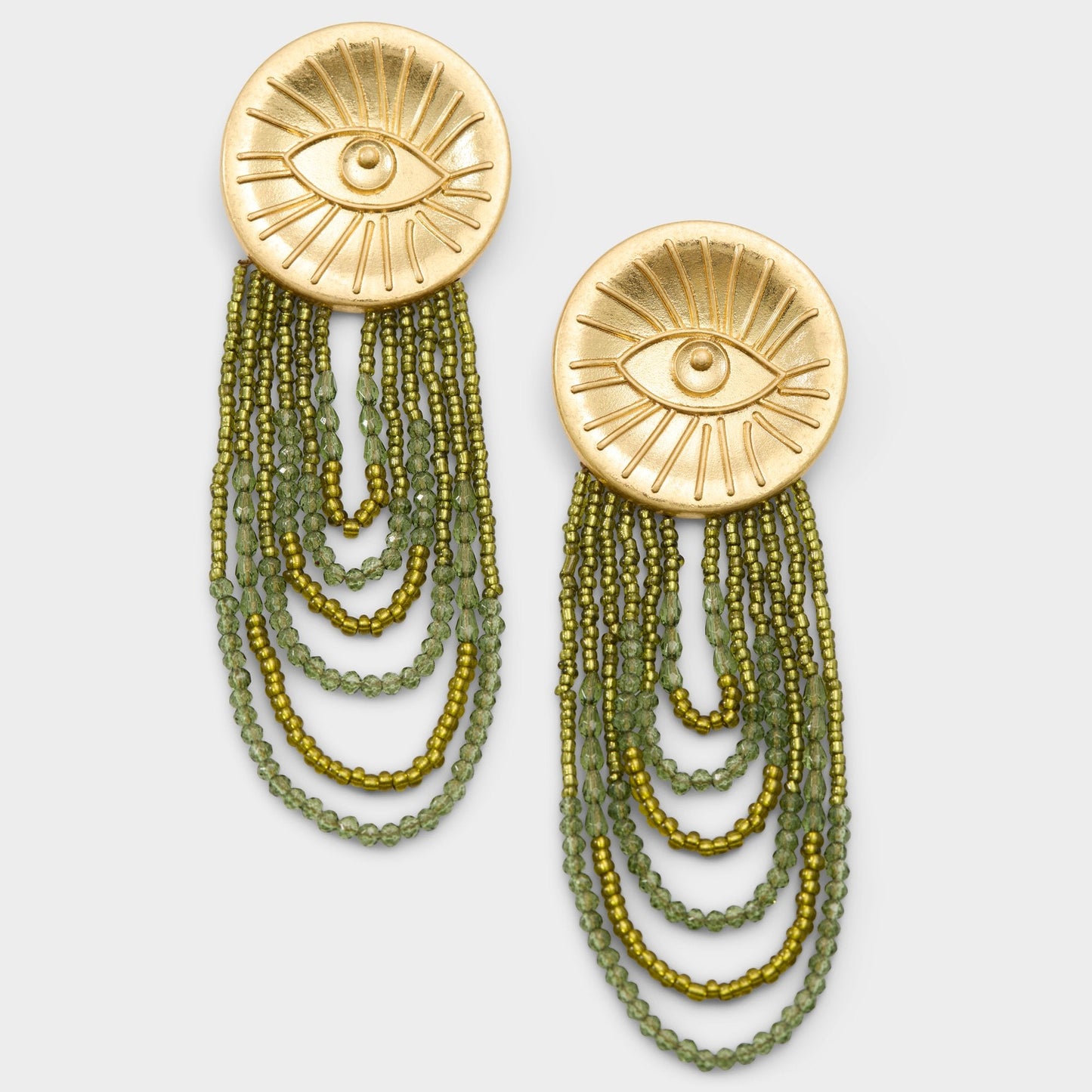 Eyeconic in Green - Chandelier earrings - Green