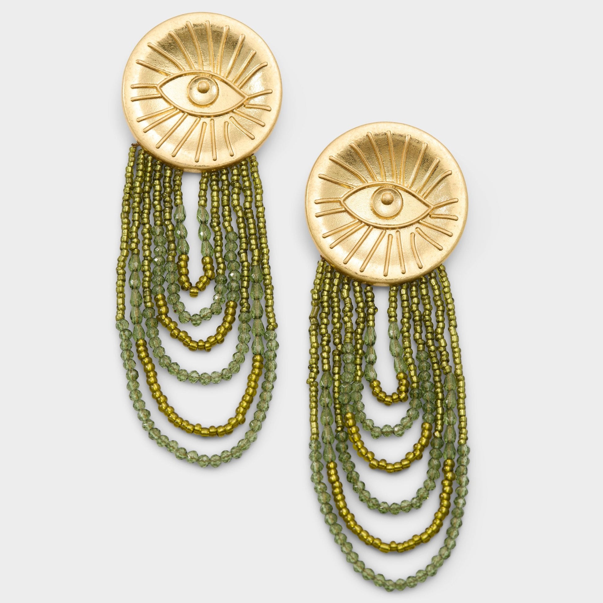 Eyeconic in Green - Chandelier earrings - Green
