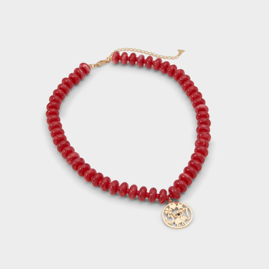Myluckycharm in Red - Pendant necklace - Red