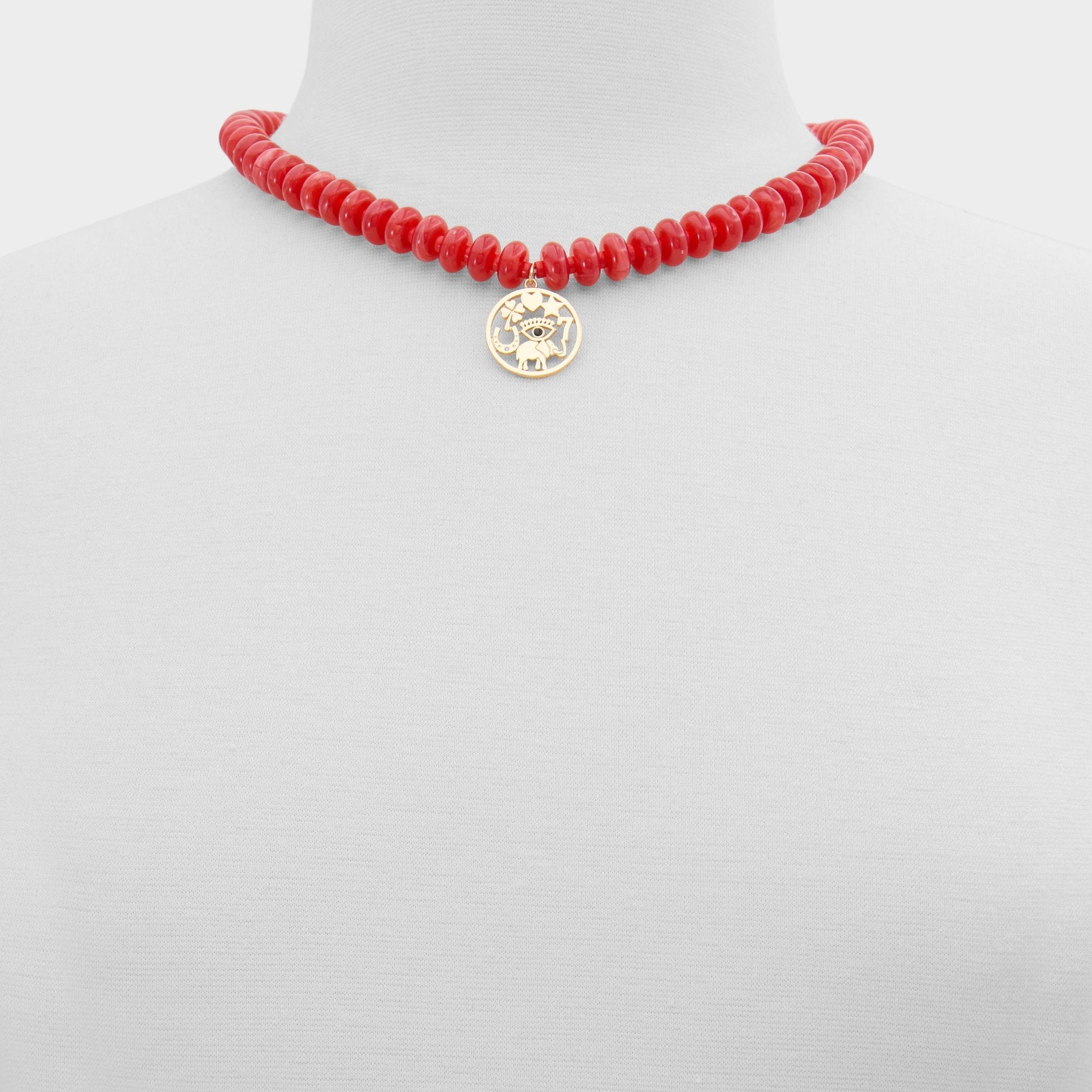 Myluckycharm in Red - Pendant necklace - Red