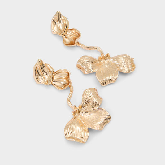 Gaiya in Gold Clear Multi - Statement earrings - Gold/clear multi