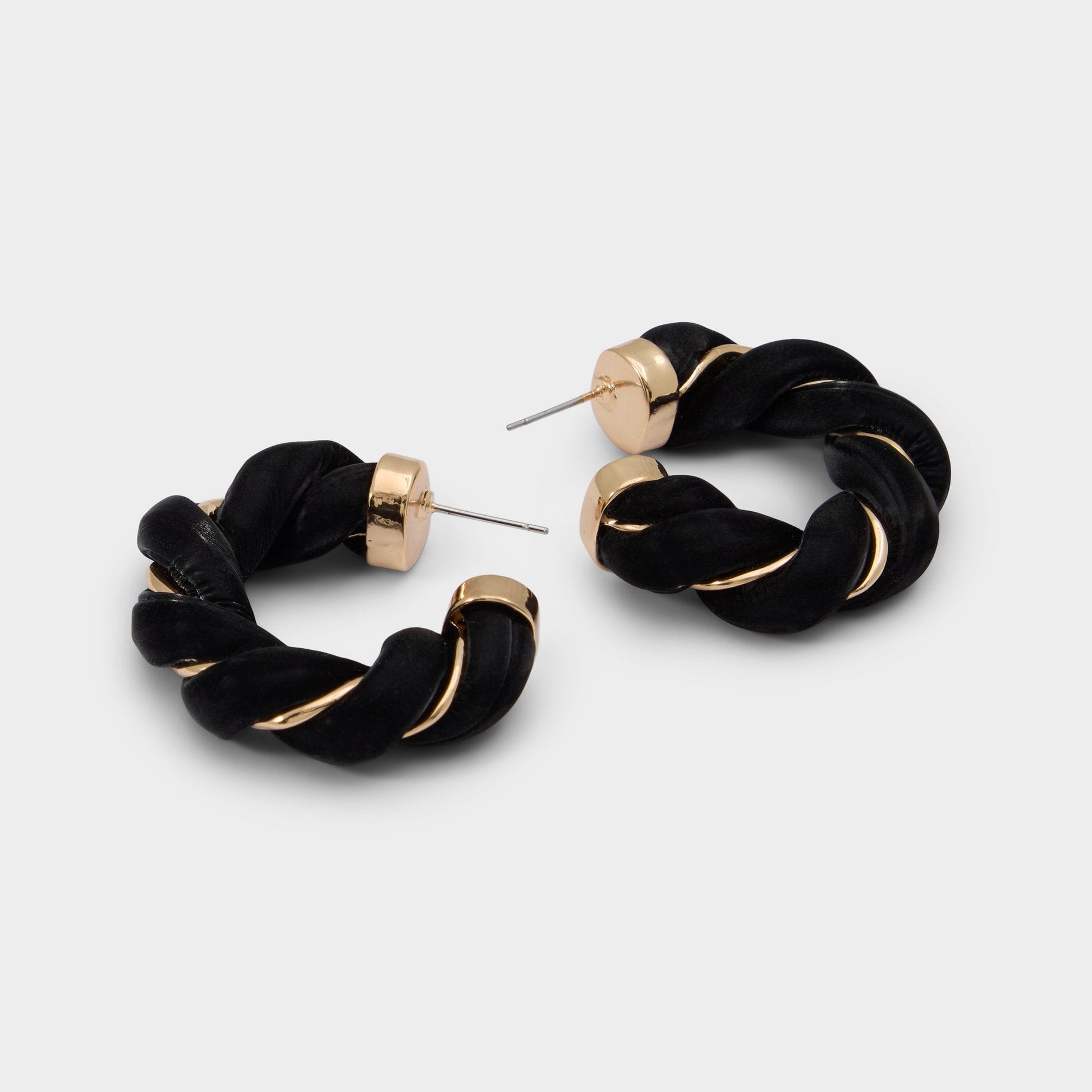 Twists in Black Gold Multi - Hoop earrings - Black/gold multi
