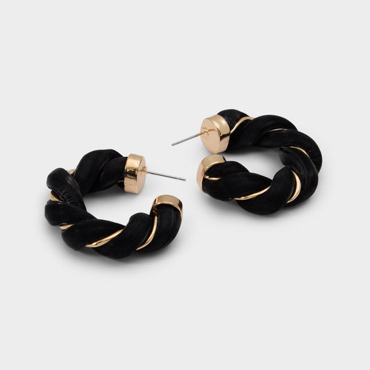 Twists in Black Gold Multi - Hoop earrings - Black/gold multi