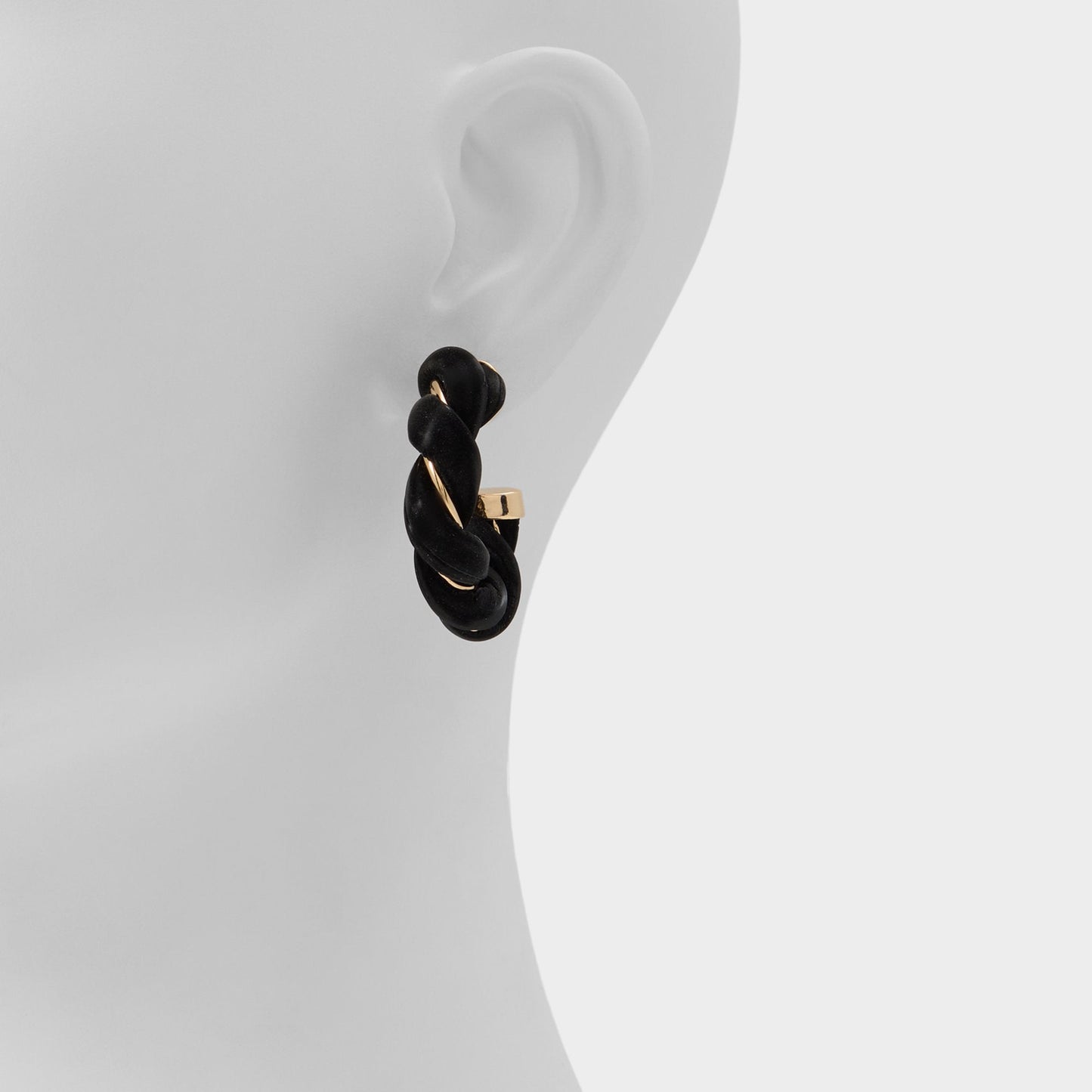 Twists in Black Gold Multi - Hoop earrings - Black/gold multi