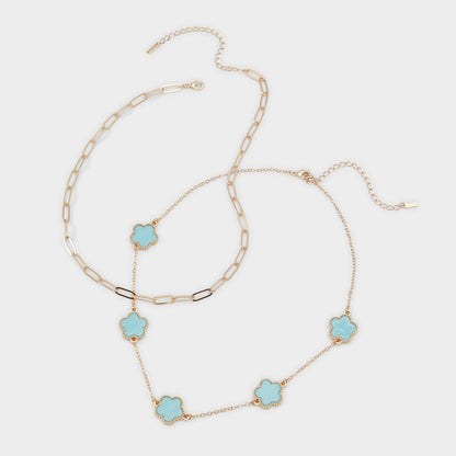 Feelinblue Turquoise Women's Necklaces - Layered necklace - Turquoise