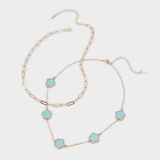 Feelinblue Turquoise Women's Necklaces - Layered necklace - Turquoise