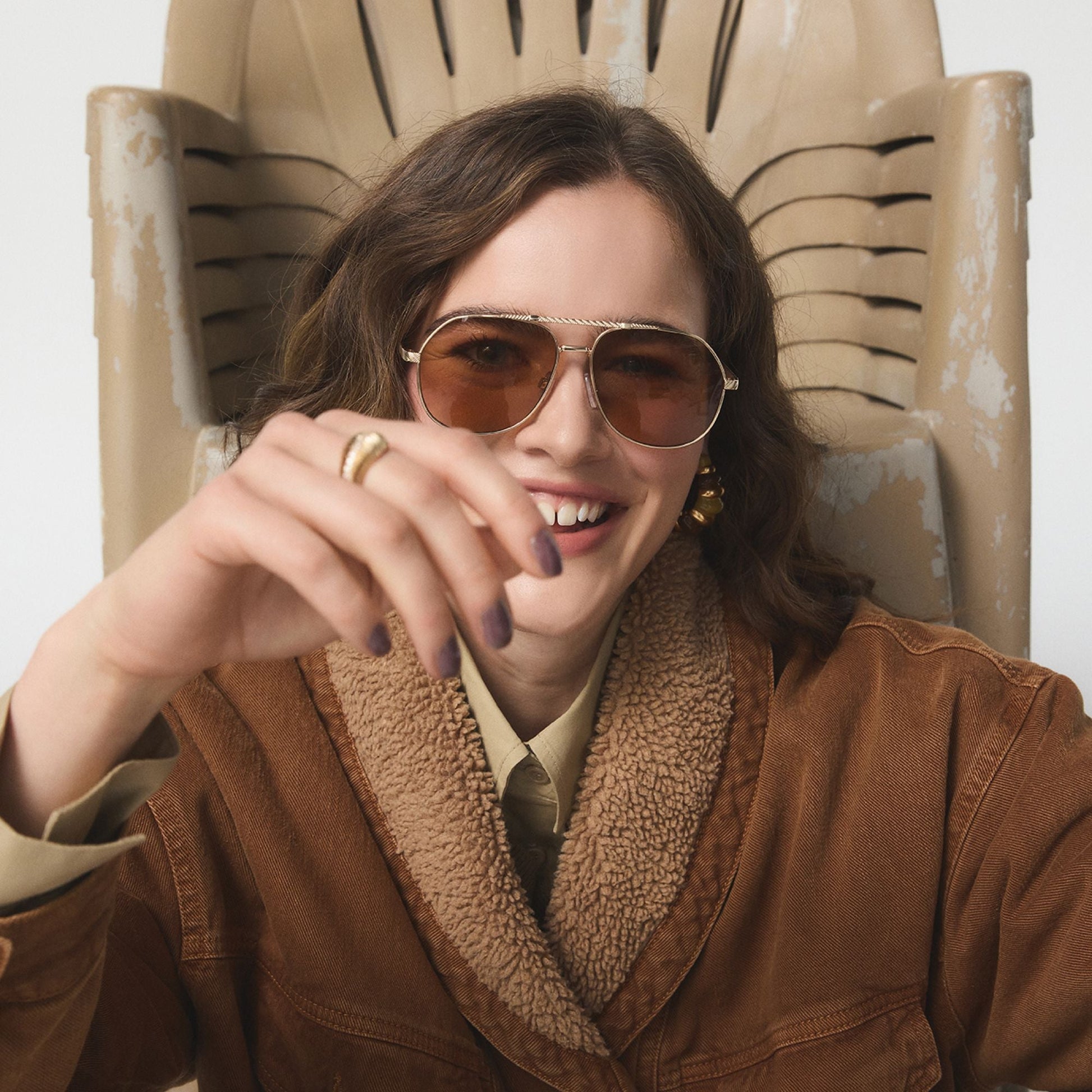 Frejja in Gold - Aviator sunglasses - Gold