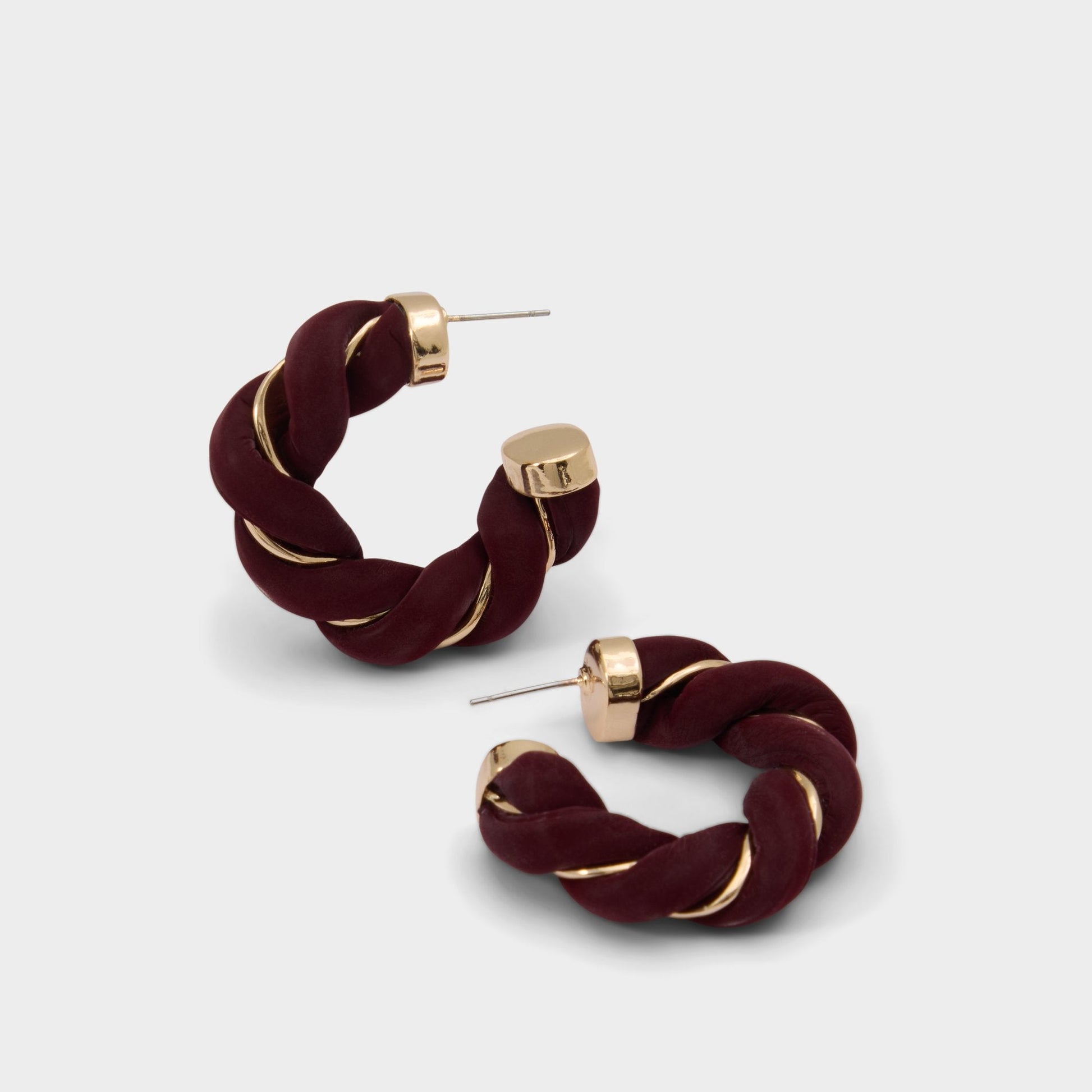 Twists in Bordo - Hoop earrings - Bordo
