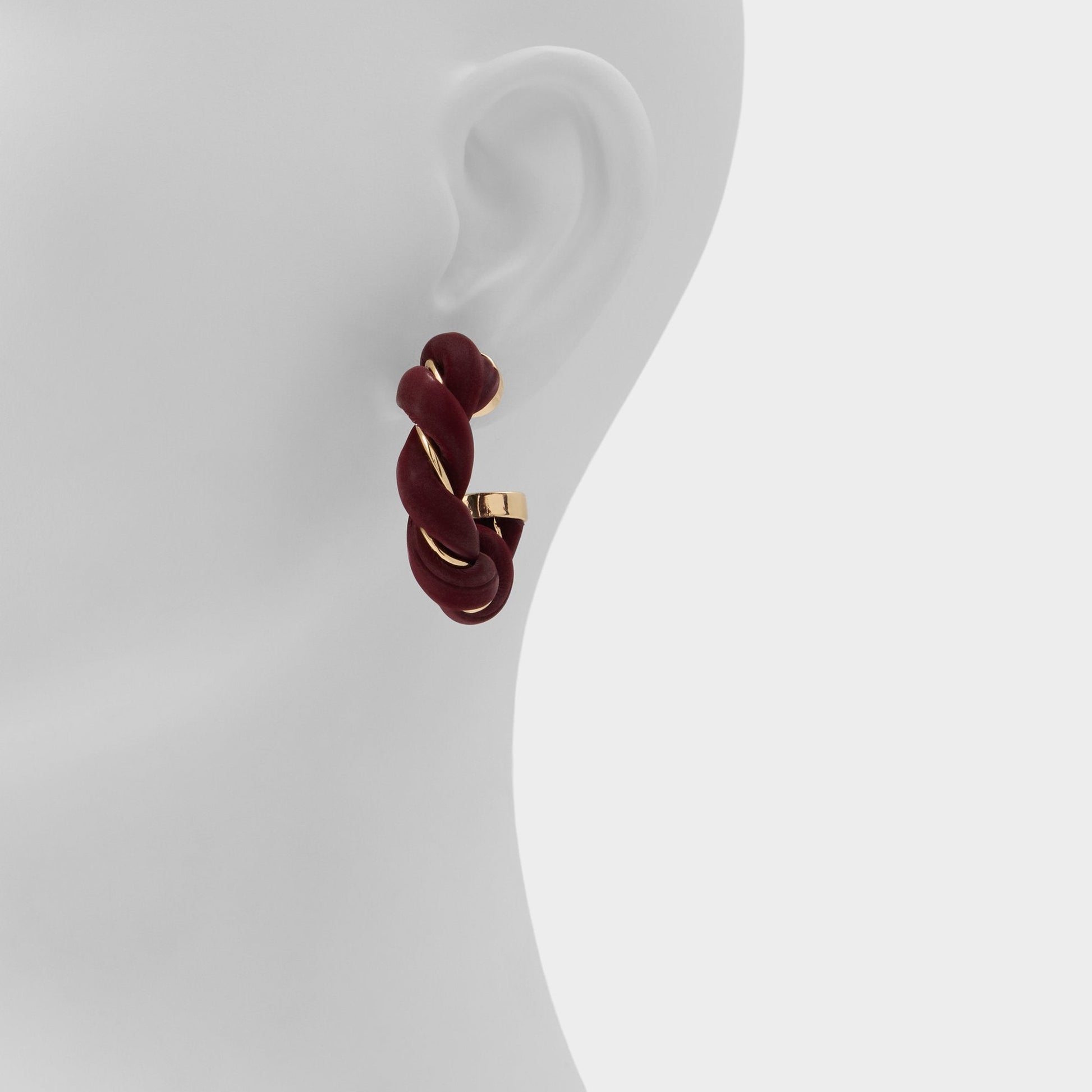 Twists in Bordo - Hoop earrings - Bordo