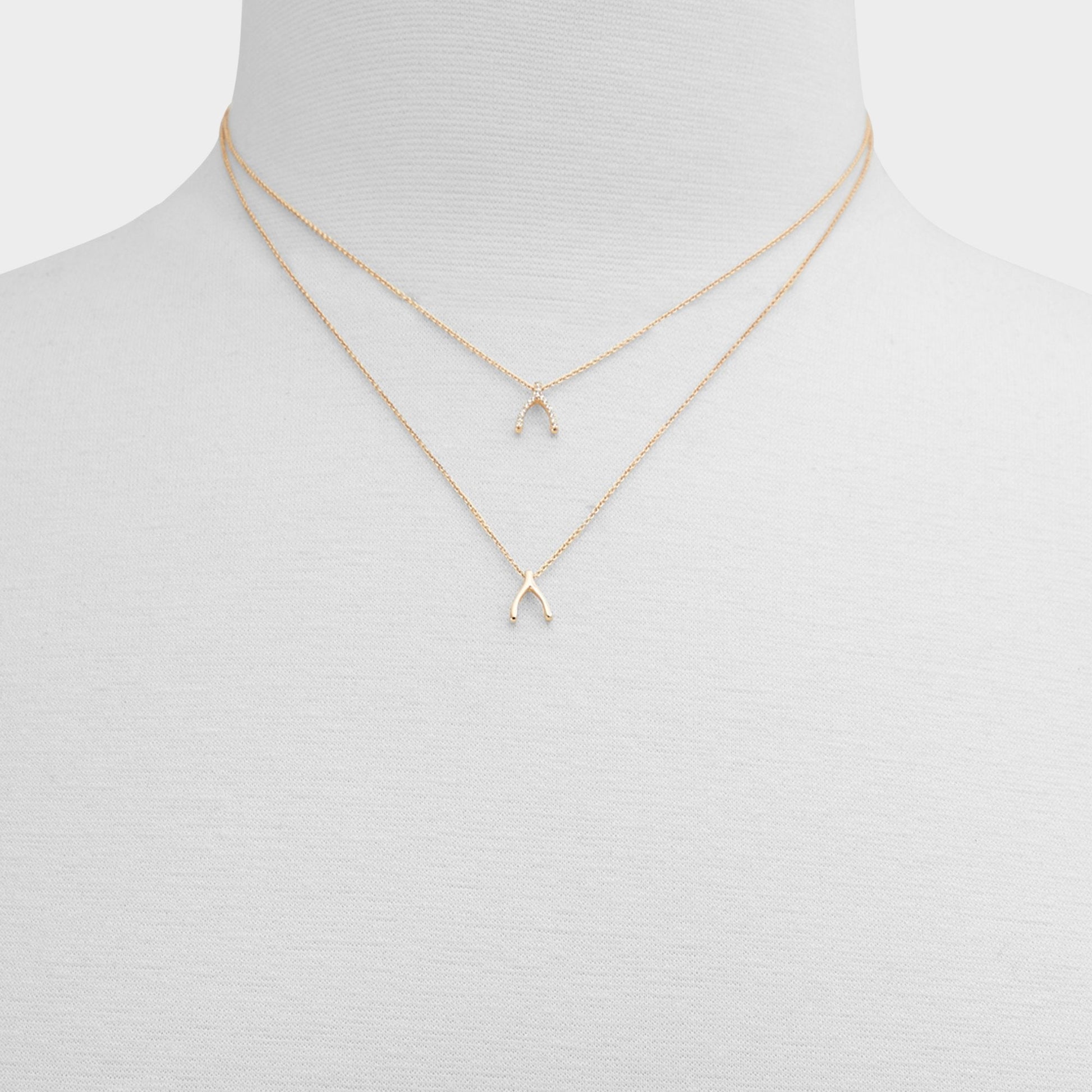 Makeawish Gold/Clear Multi Women's Necklaces - Gift set - Gold/Clear Multi