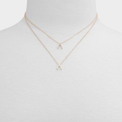 Makeawish Gold/Clear Multi Women's Necklaces - Gift set - Gold/Clear Multi