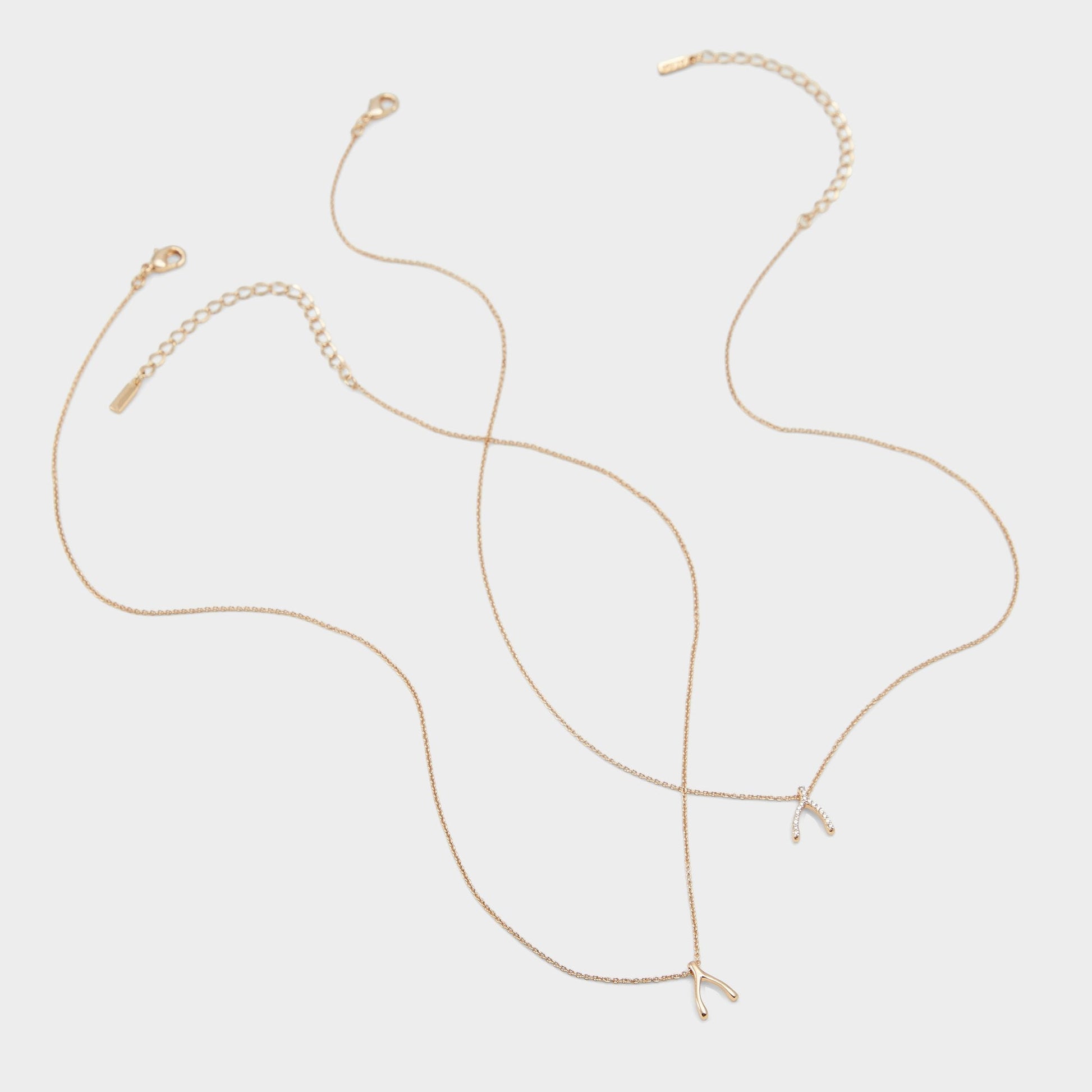 Makeawish Gold/Clear Multi Women's Necklaces - Gift set - Gold/Clear Multi
