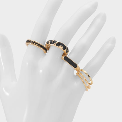 Wildora in Black Gold Multi - Stackable rings - Black/Gold Multi