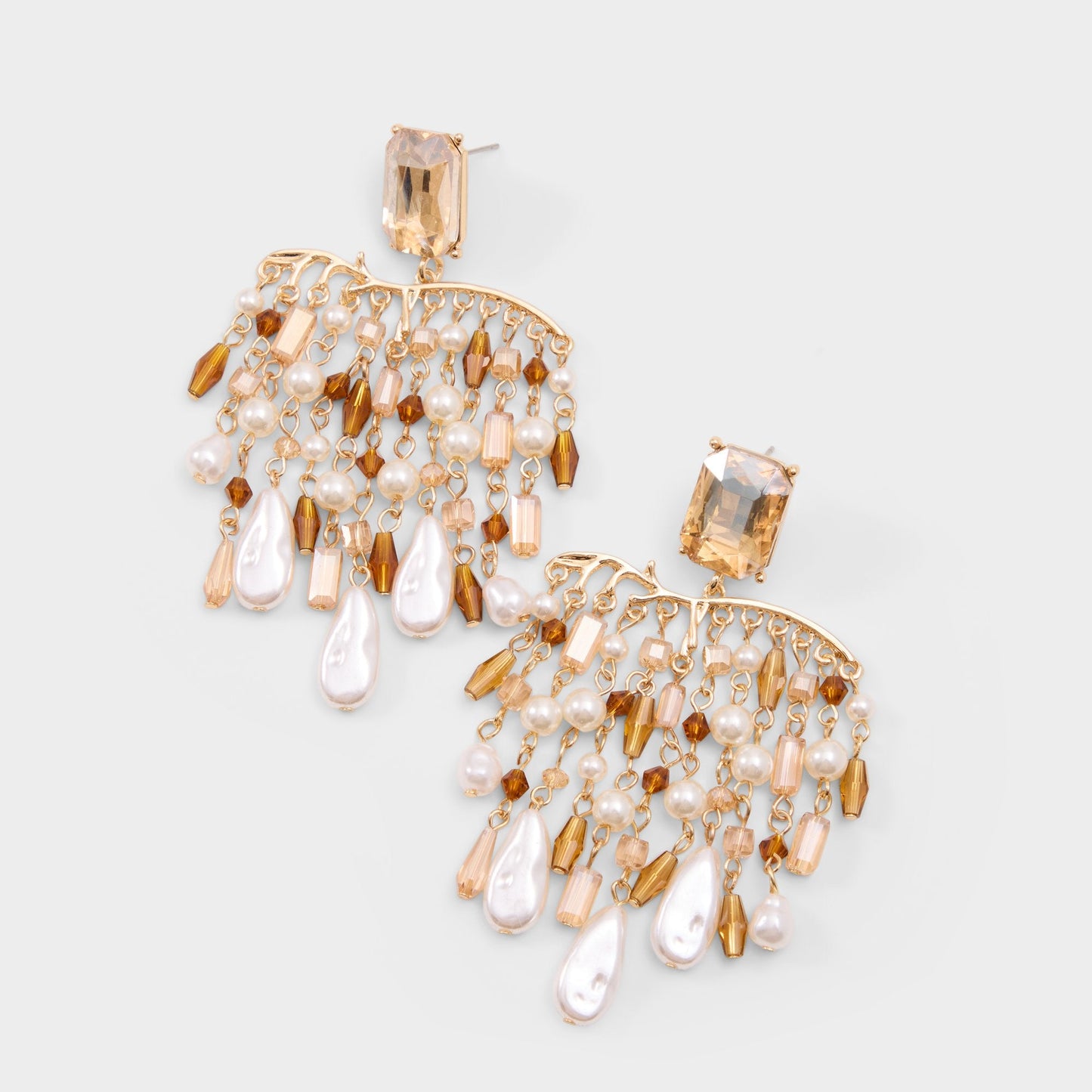 Goldest in Champagne - Chandelier earrings - Champagne