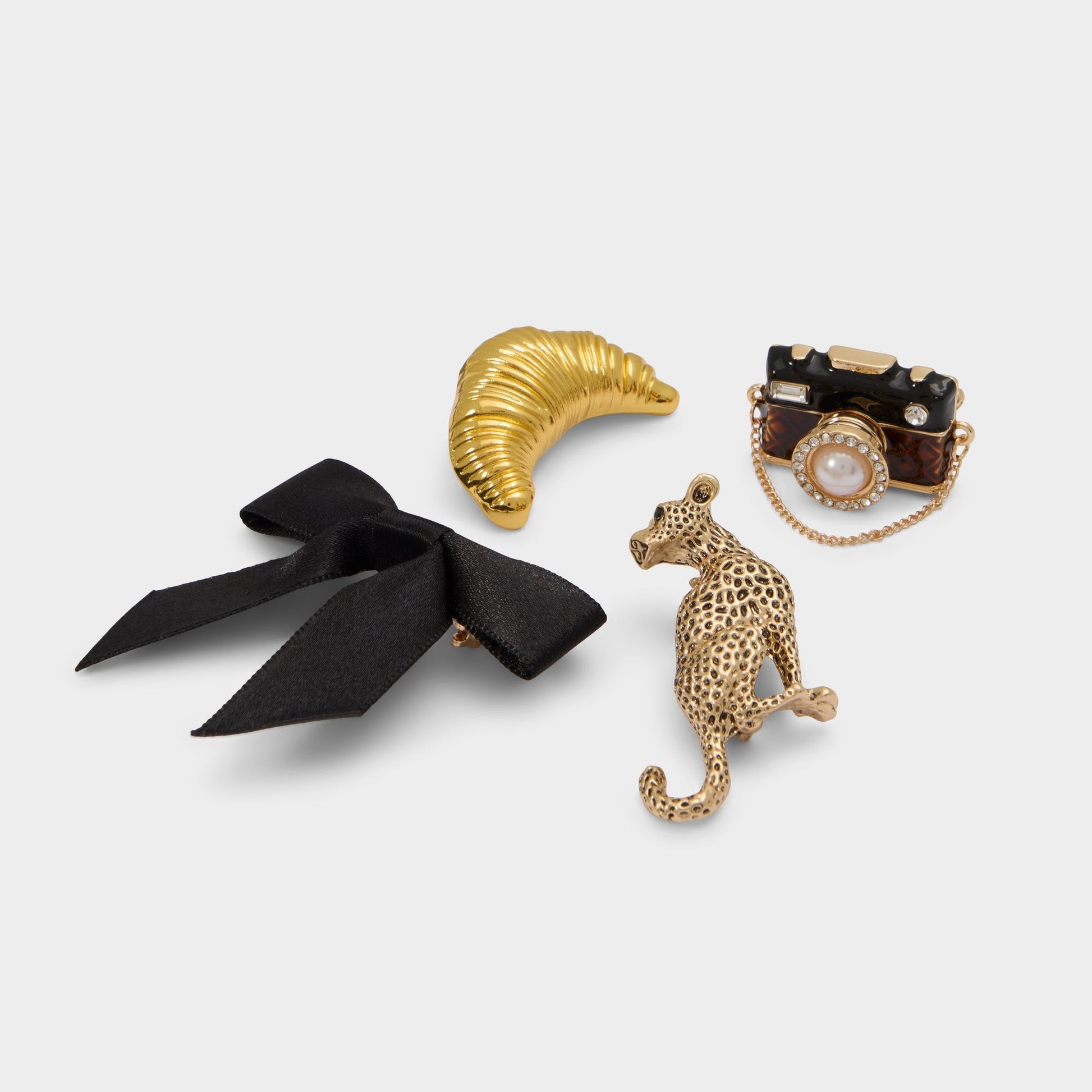 Chicpins in Black Gold Multi - Decorative brooch - Black/gold multi