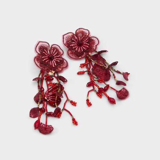 Bloomorra in Bordo - Statement earrings - Bordo