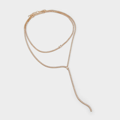 Alata Gold/Clear Multi Women's Cubic Zirconia - Necklace - Gold/Clear Multi