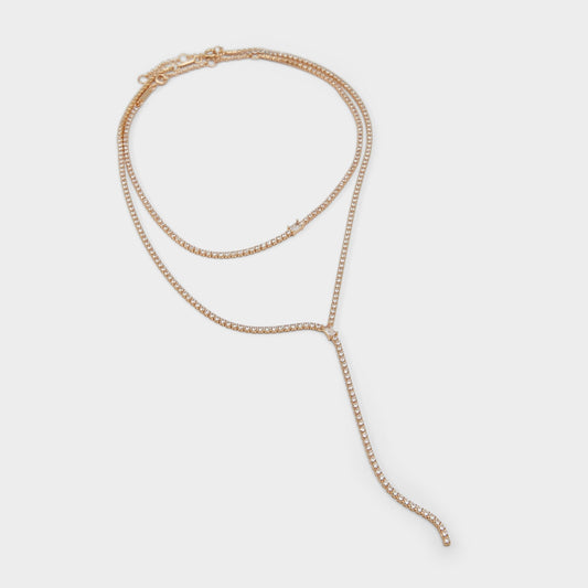 Alata Gold/Clear Multi Women's Cubic Zirconia - Necklace - Gold/Clear Multi