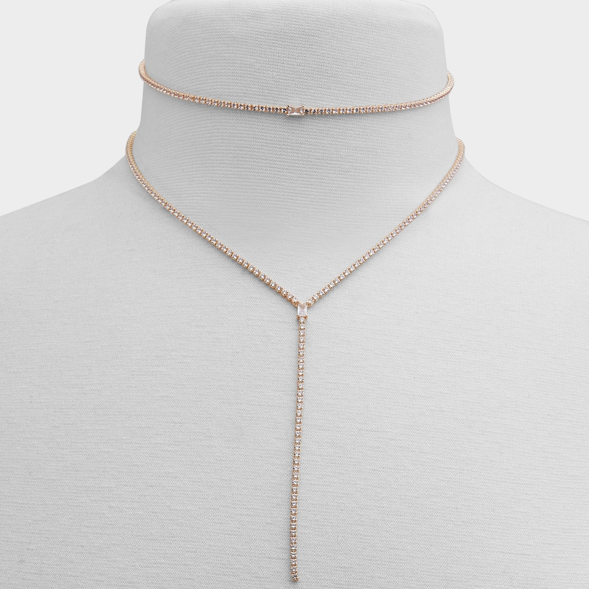 Alata Gold/Clear Multi Women's Cubic Zirconia - Necklace - Gold/Clear Multi