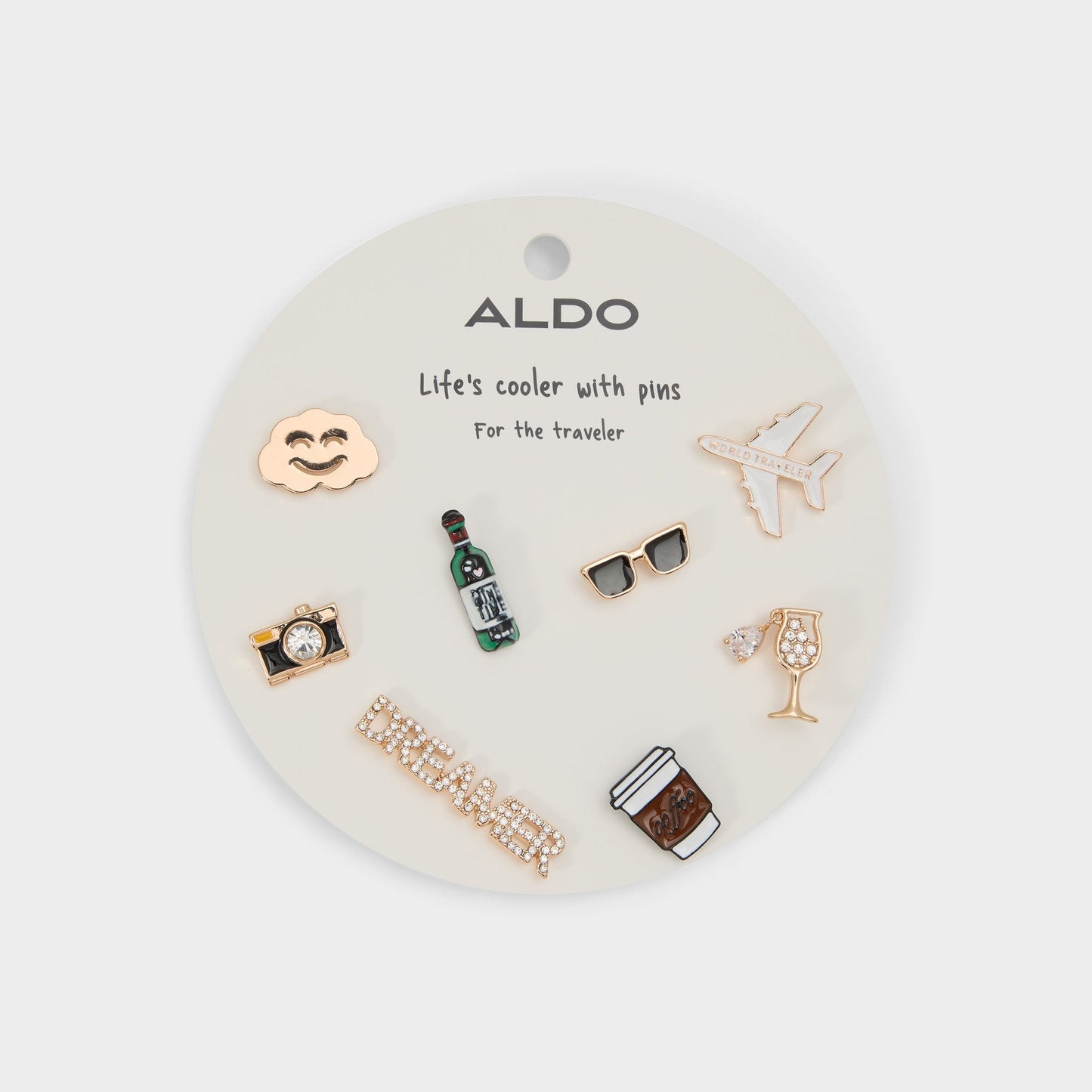 Traveler Gold/Clear Multi Women's Accessories - Decorative pins - Gold/clear multi