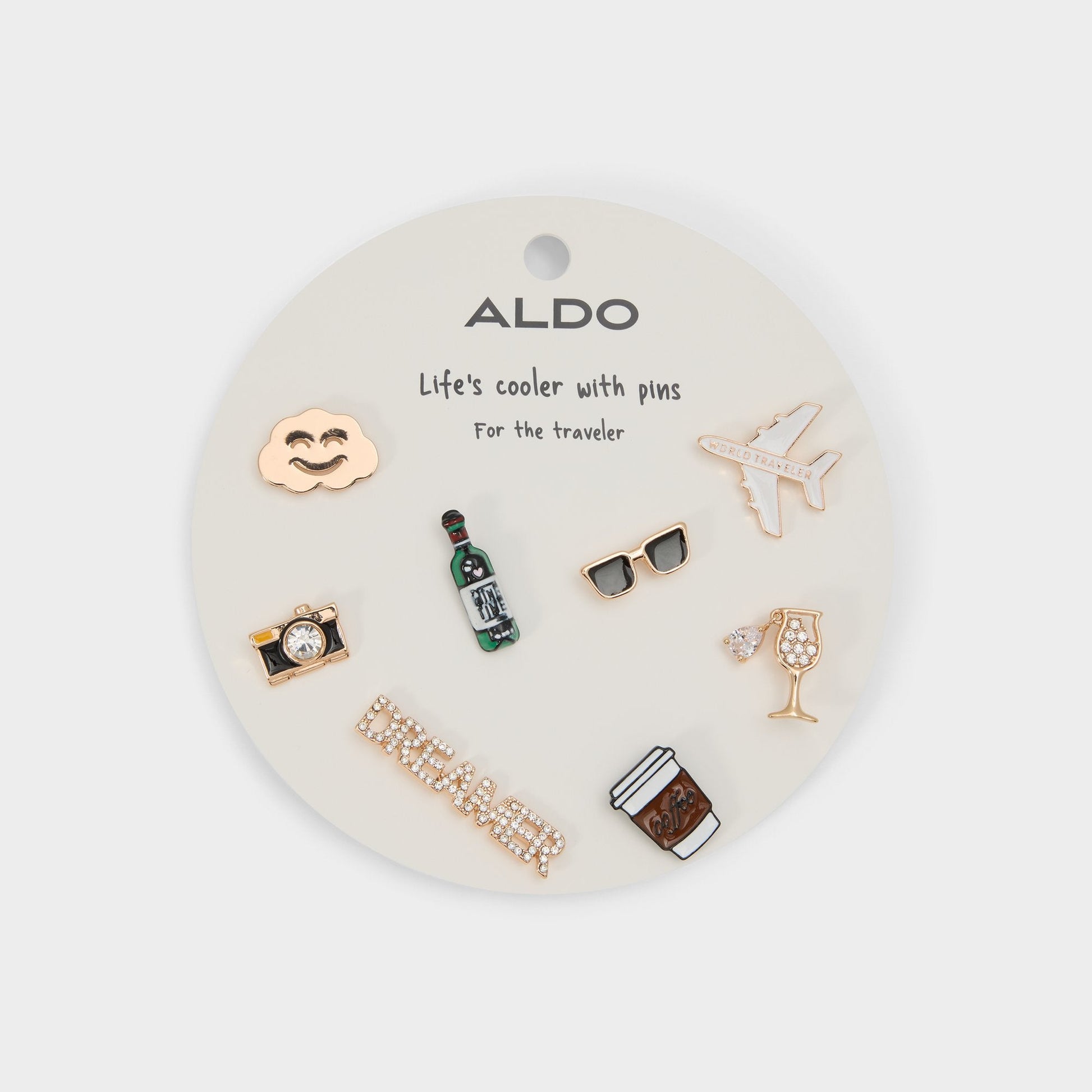 Traveler Gold/Clear Multi Women's Accessories - Decorative pins - Gold/clear multi