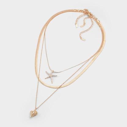 Seascharms Gold/Clear Multi Women's Necklaces - Layered necklace - Gold/Clear Multi