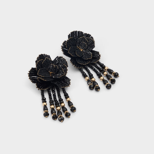 Petalia Black/Gold Multi Women's Earrings - Statement earrings - Black/gold multi