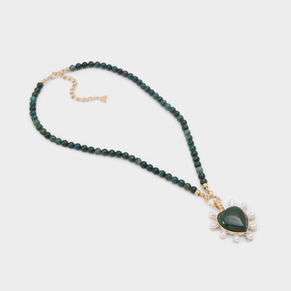 Preciousheart in Dark Green - Necklace - Dark green