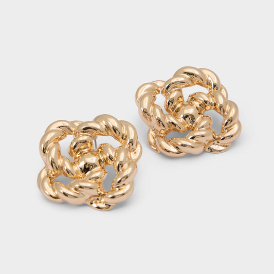 Doubleknot in Gold - Statement earrings - Gold