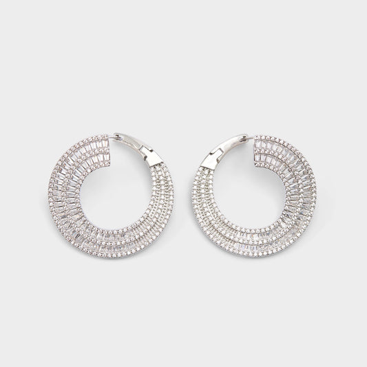 Caldy Silver/Clear Multi Women's Earrings - Hoop earrings - Silver/Clear Multi