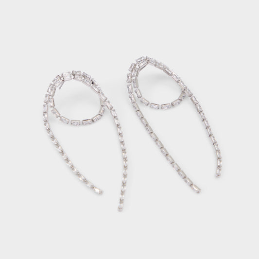 Wude in Silver Clear Multi - Chandelier earrings - Silver/clear multi