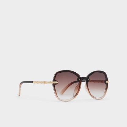 Cortegaca Brown Women's Round - Square sunglasses - Brown