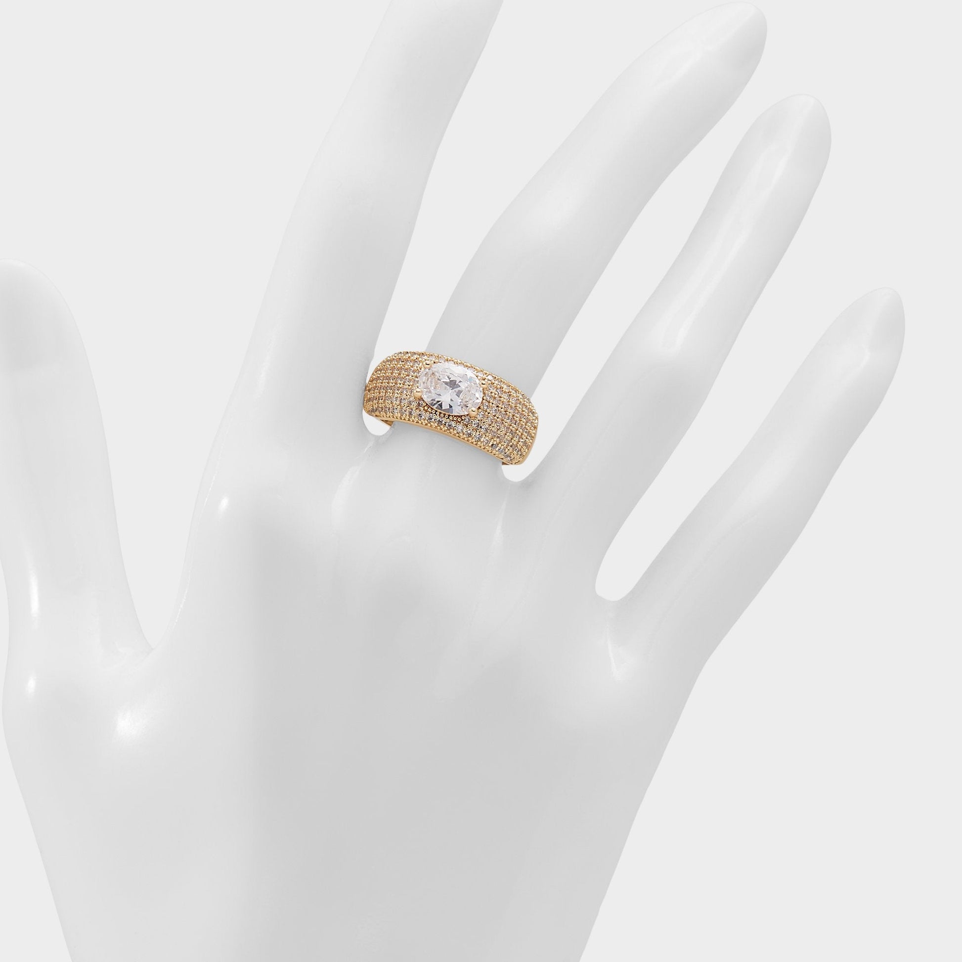 Caredar Gold/Clear Multi Women's Cubic Zirconia - Ring - Gold/Clear Multi
