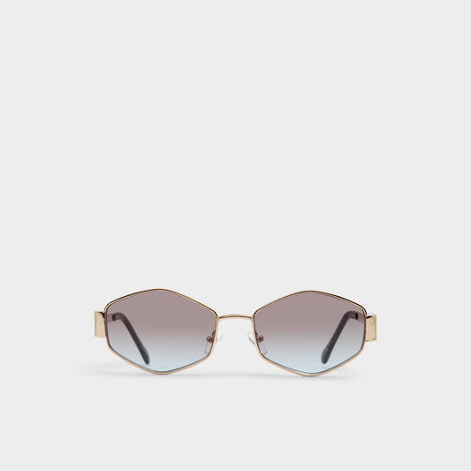 Rilibaen Gold Women's Round - Sunglasses - Gold