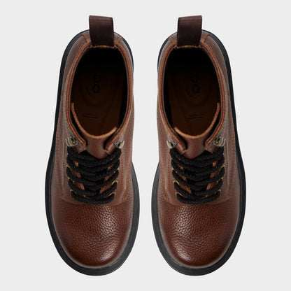 Doublezero in Dark Brown - Combat boot, Lug sole - Dark brown