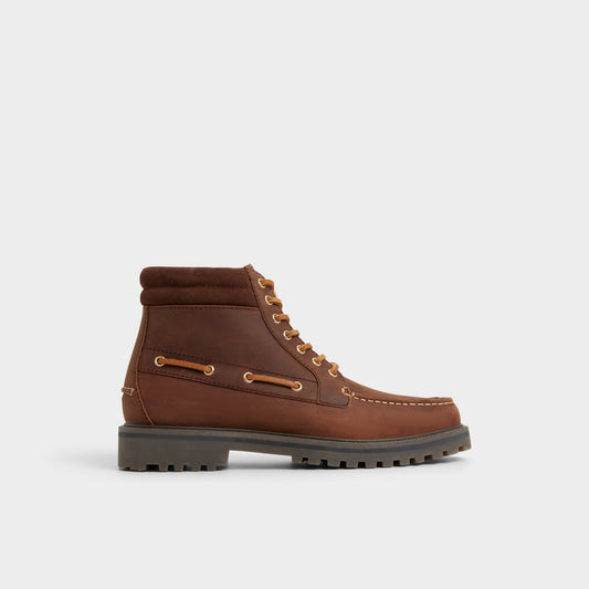 Farrell in Medium Brown - Combat boot, Lug sole - Medium brown
