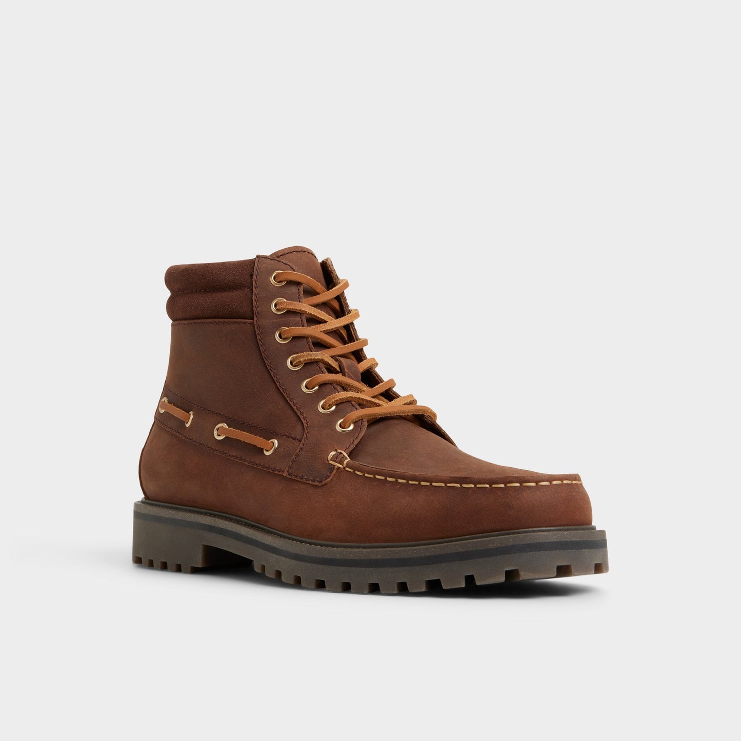 Farrell in Medium Brown - Combat boot, Lug sole - Medium brown