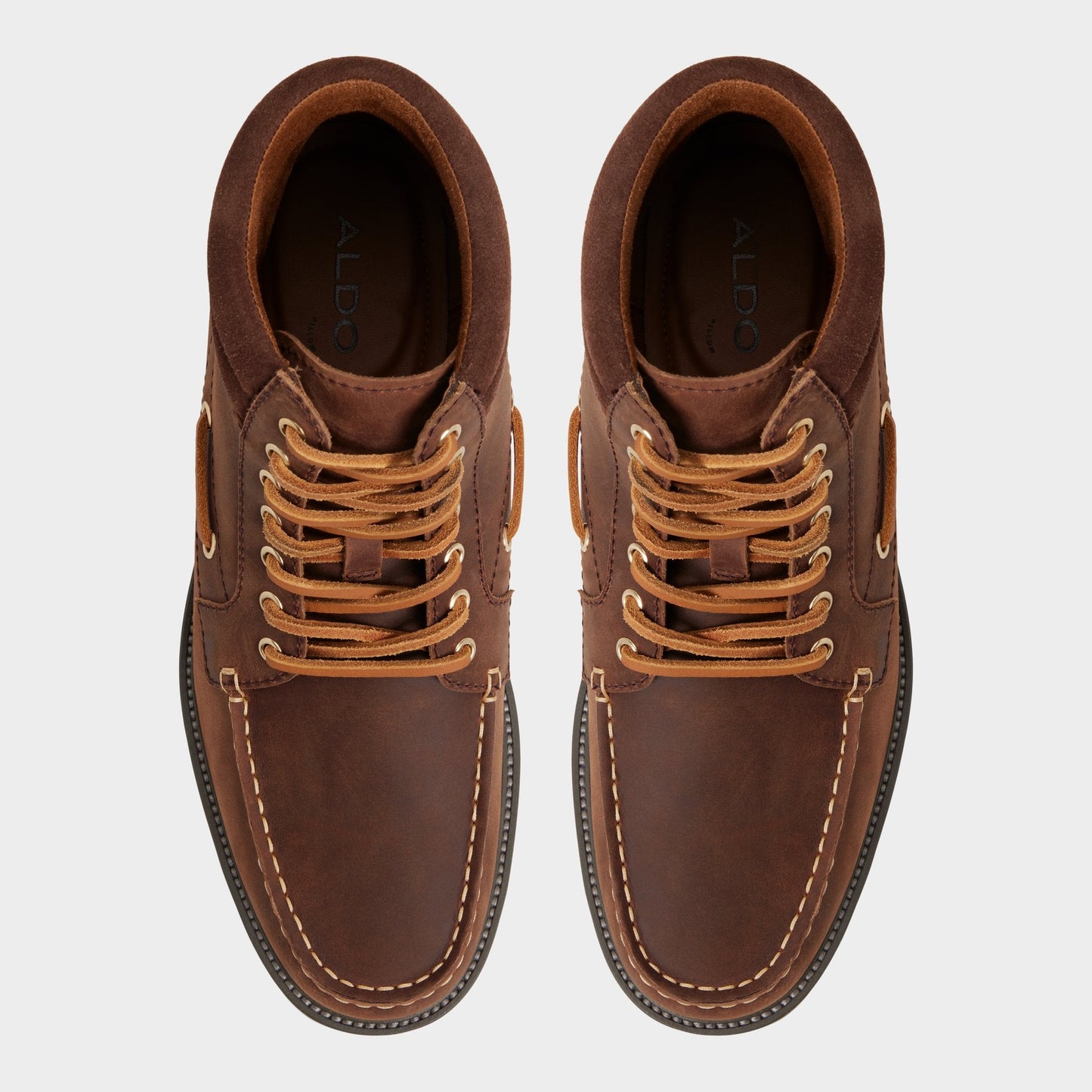 Farrell in Medium Brown - Combat boot, Lug sole - Medium brown