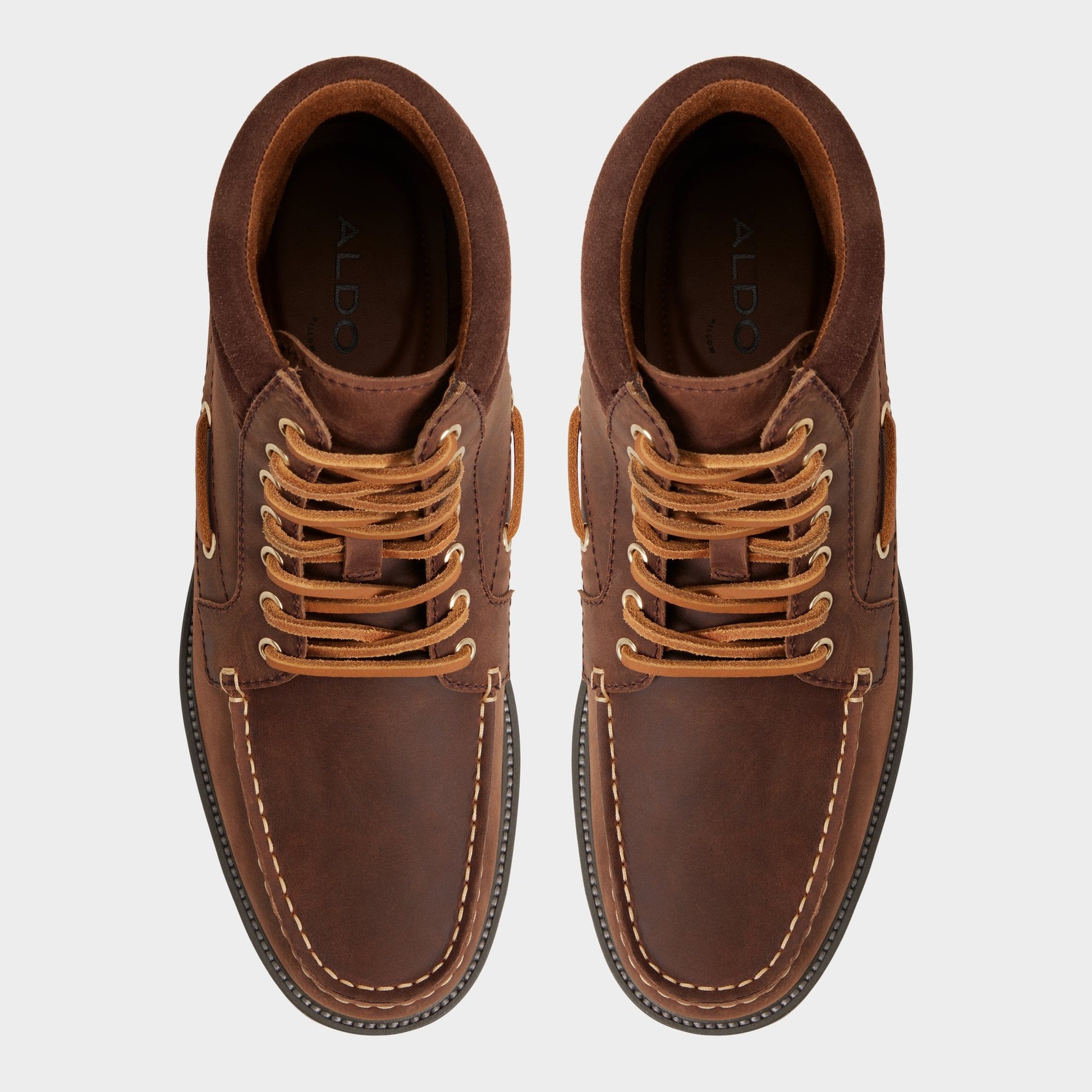Farrell in Medium Brown - Combat boot, Lug sole - Medium brown