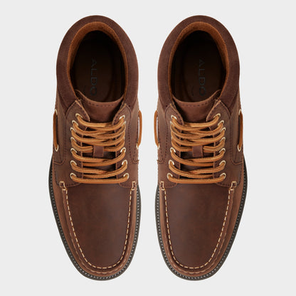 Farrell in Medium Brown - Combat boot, Lug sole - Medium brown